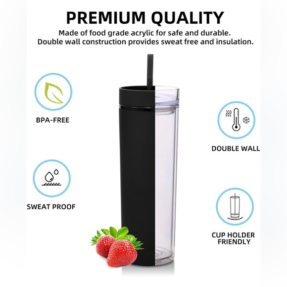 BNIB 20oz Skinny Tumbler in Matte Black - Picture 2 of 4